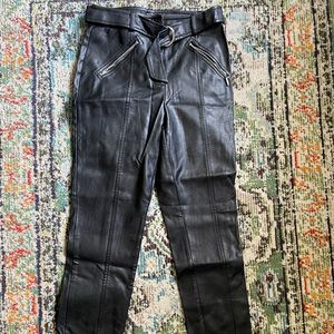 Guess leather pants with leather waist belt skinny size 2